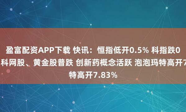 盈富配资APP下载 快讯：恒指低开0.5% 科指跌0.82% 科网股、黄金股普跌 创新药概念活跃 泡泡玛特高开7.83%